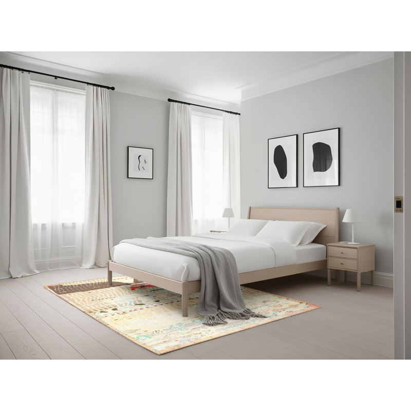 Tapis beige/brun traditionnel O'Donnelly, Rectangle 5 pi x 7 pi