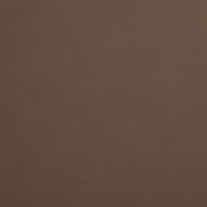 Chaise rembourrée en cuir Eligah, Cuir brun végétalien, Teinture naturelle / laiton brossé