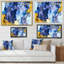 «Blue Luxury Abstract Fluid Art III», reproduction d'art sur toile moderne-67239145-67239133