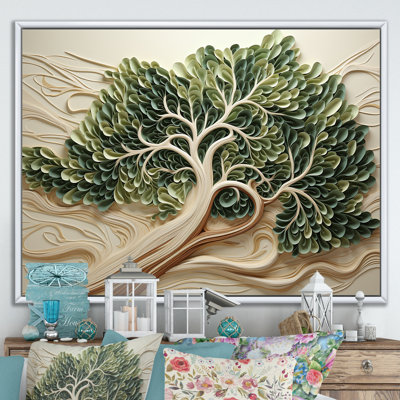«Tree American Basswood Collage 2», art mural arbre