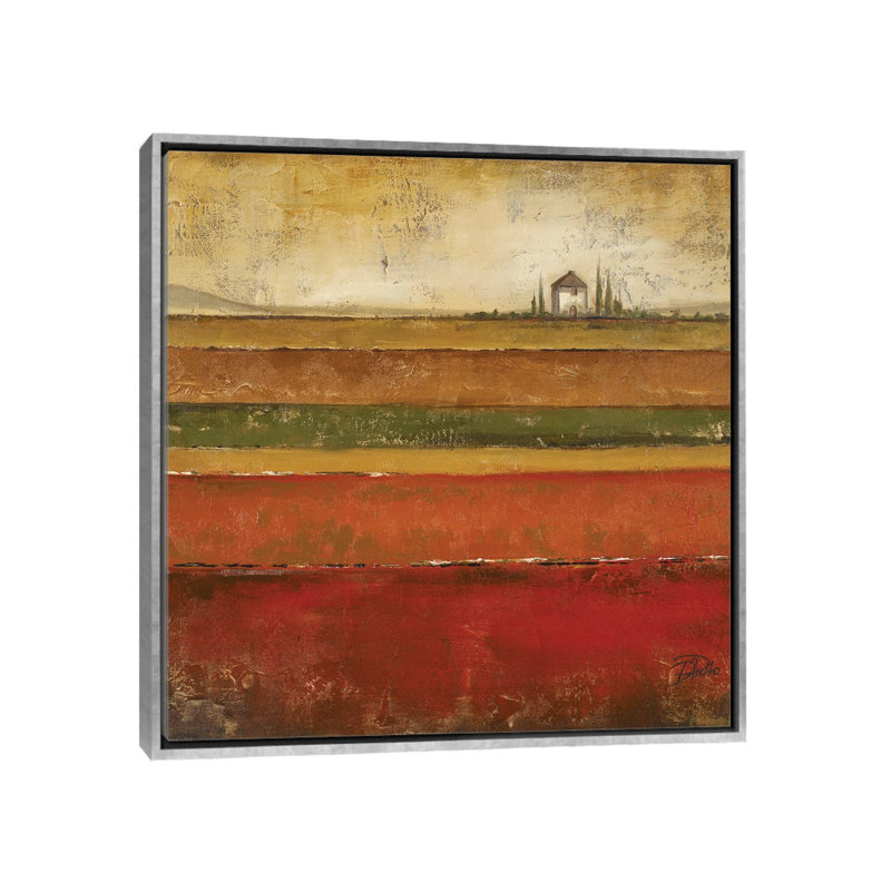 "Tuscany I" par Patricia Pinto, impression d’art graphique, H 37 po x l 37 po x P 1,5 po, Toile avec cadre argenté