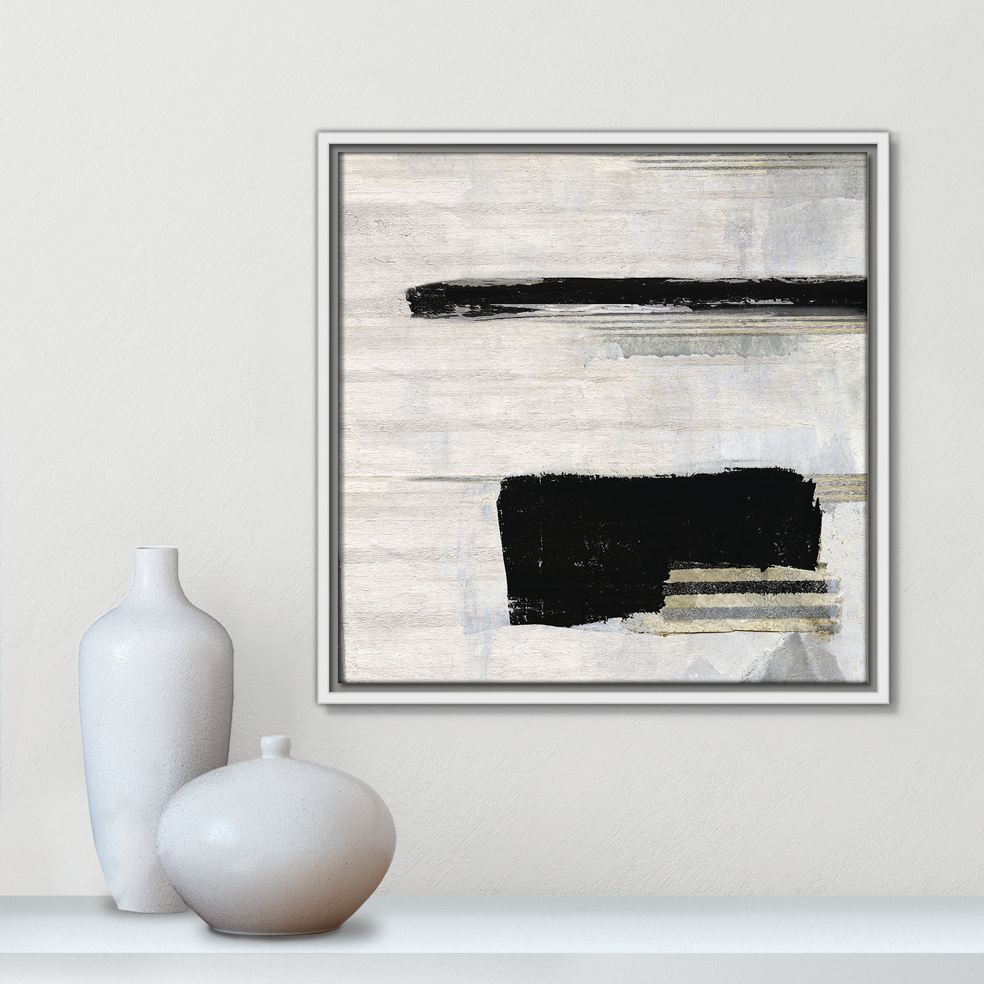 La Bande II Print by Sally Swatland, 17.5" H x 17.5" W, White