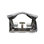 Banc oscillant d'extérieur 4 places avec auvent, fauteuil oscillant rétro en métal avec structure en aluminium, balancelle d'extérieur, jardin, pelouse
