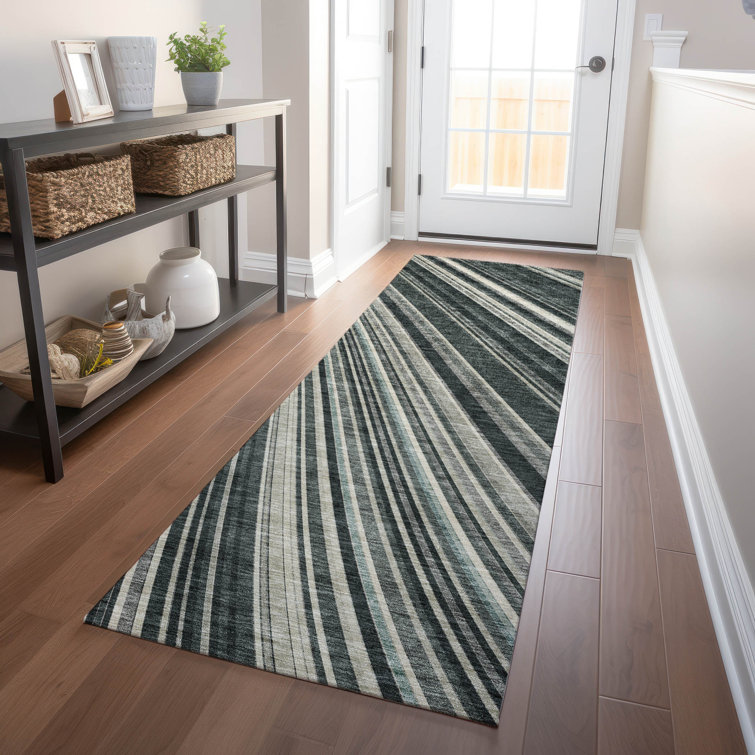 Chayden Flatweave Washable Striped Indoor / Outdoor Rug