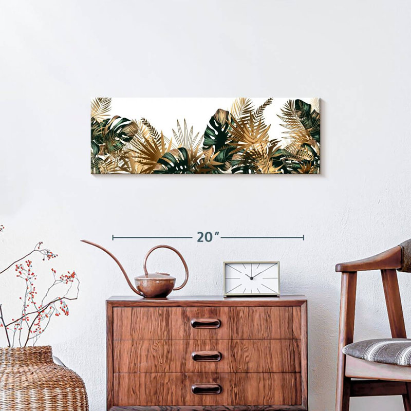 Posh Tropical Leaves sur impression sur toile, H 8 po x l 24 po x P 1 po