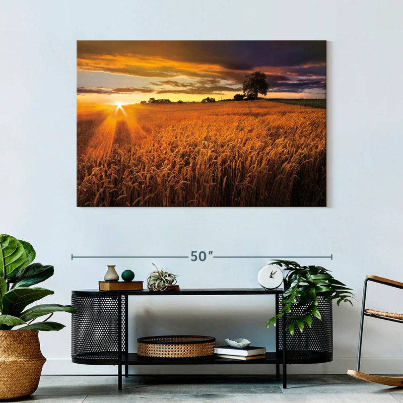 Sunlight On The Wheat Fields, 32" H x 48" W