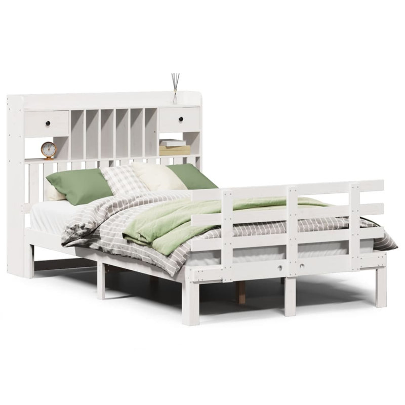 Solid Wood Bed, Wax Brown, 75 x 190 cm