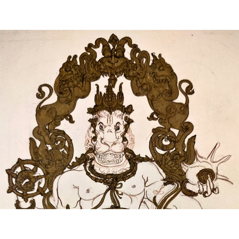 Narasimha assis avec Sheshnag assis | Anuj Shastrakar