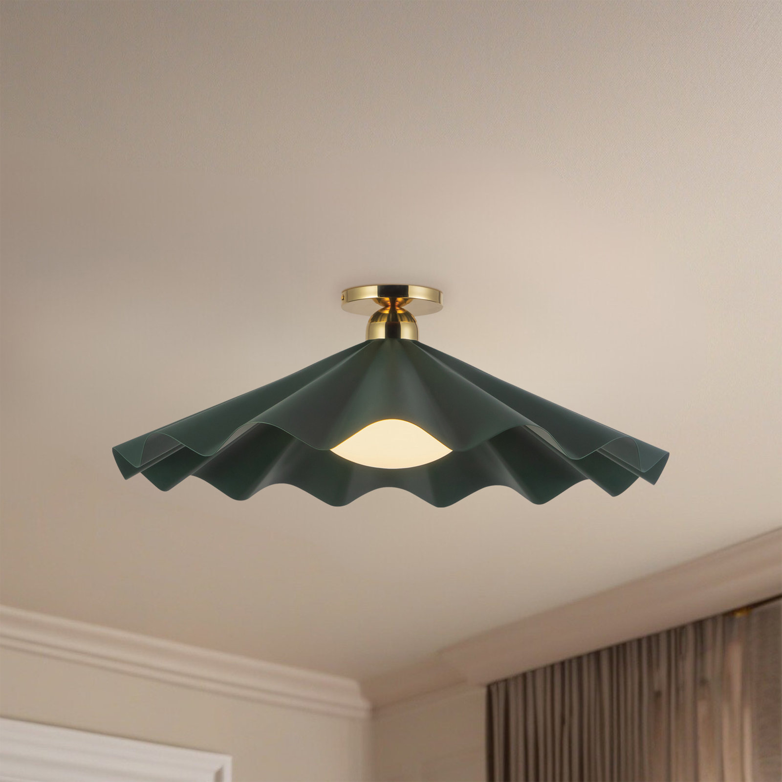 Sadira 25-in Semi-Flush Mount, 25-in, Green