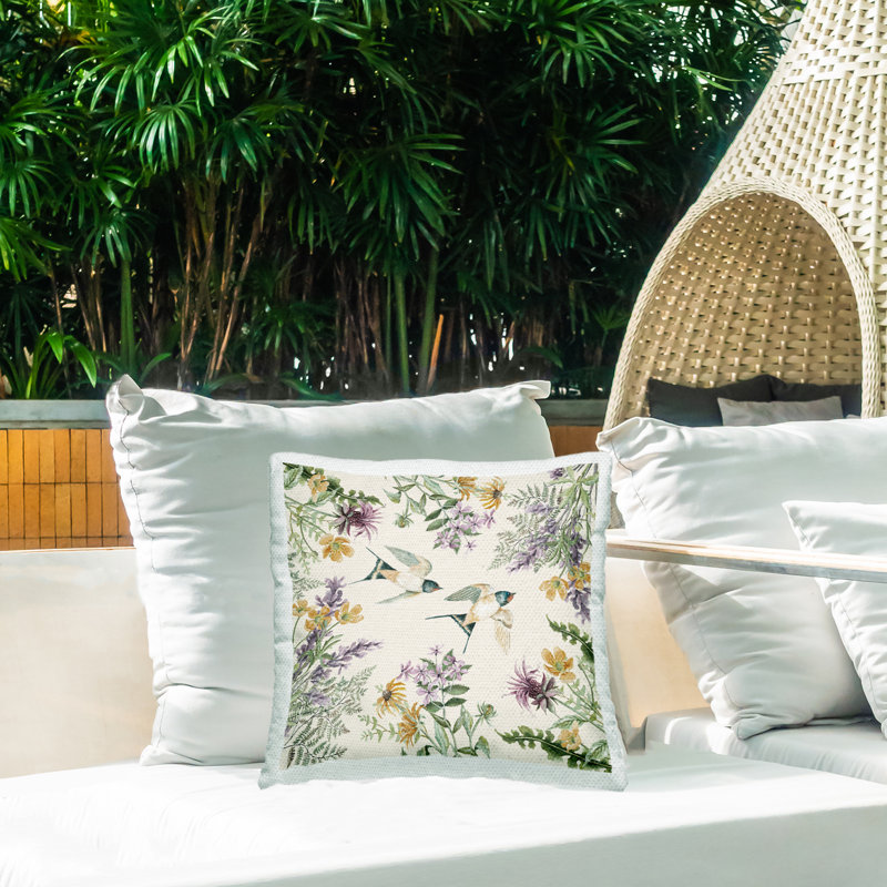 Housse et insert de coussin décoratif carré en polyester pour l'intérieur et l'extérieur