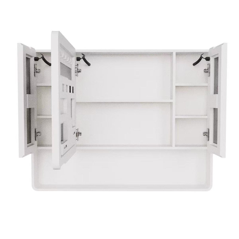 Armoires à pharmacie anti-buée à DEL, rangement en plastique moderne pour salle de bain en aluminium