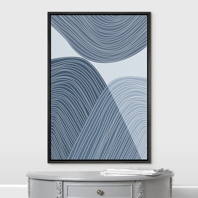 Bleu spirale cercle Polygone collage discret formes abstraites minimaliste relax calme décor de salon