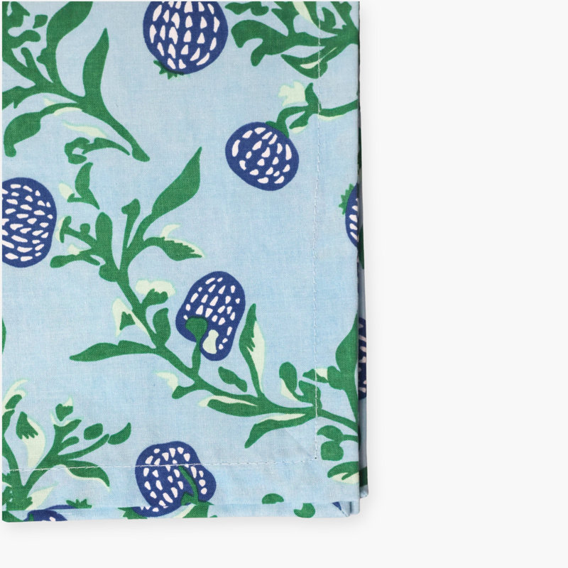Rasa - Pure Cotton Table Napkin, Blue/Green Floral