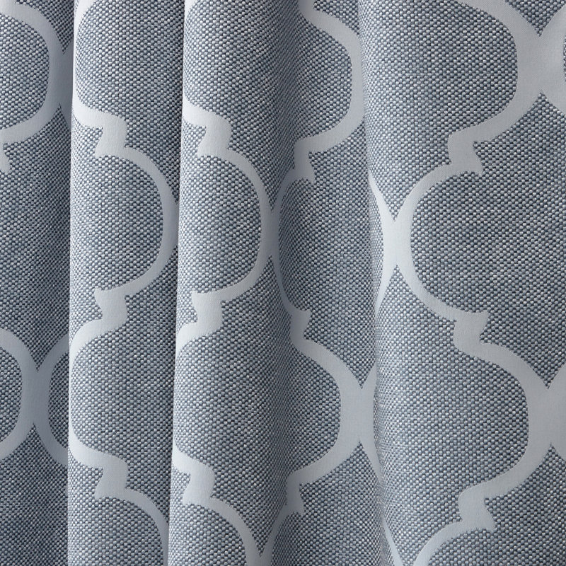 Nicole Miller Treillage Woven Room Darkening Blackout Hidden Tab/Rod Pocket Top Curtain Panel Pair, 52" W x 96" L