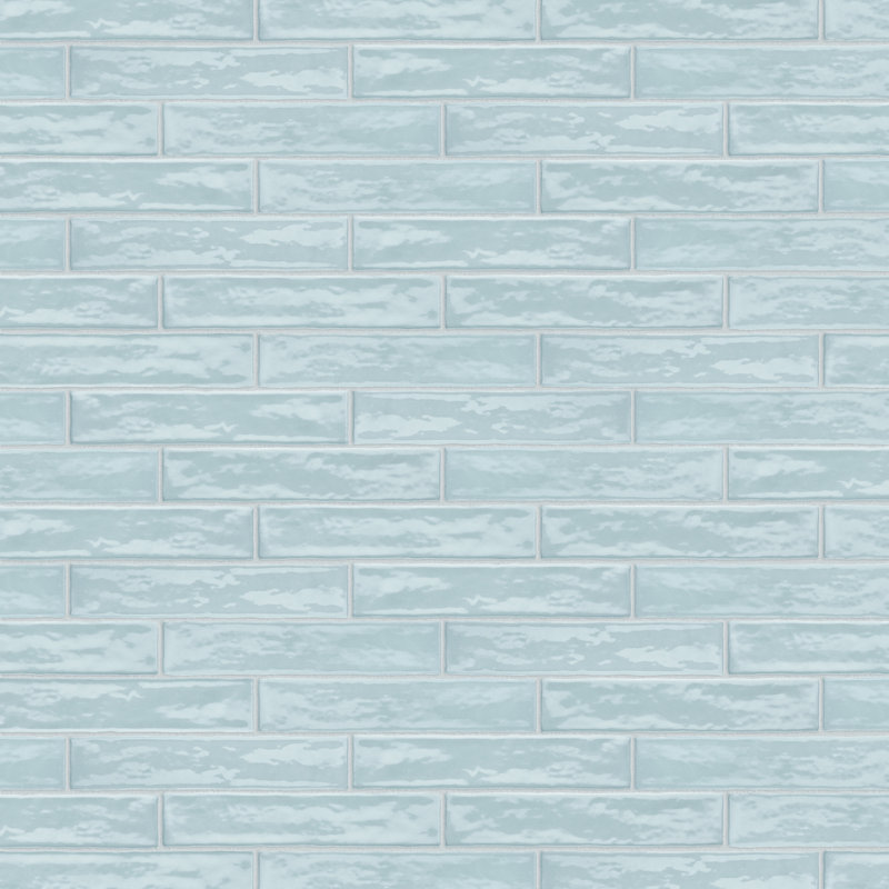 Chester 2" x 10" Ceramic Brick Look Subway Tile, Aqua
