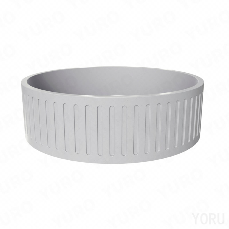 15'' Concrete Round Modern Gray Bathroom Sink