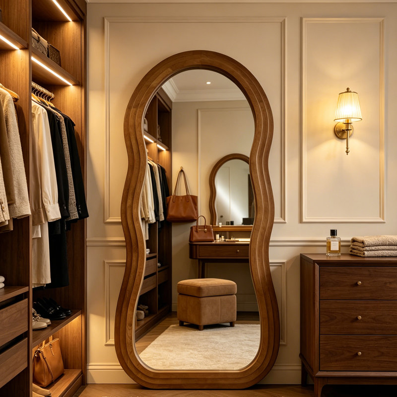 Irregular Full‑Length Mirror, 71" H x 33.5" W
