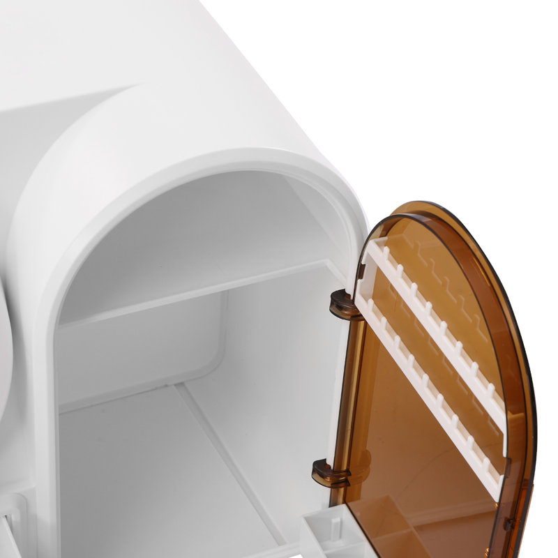 Organisateur de maquillage avec lumière DEL et miroir, Blanc