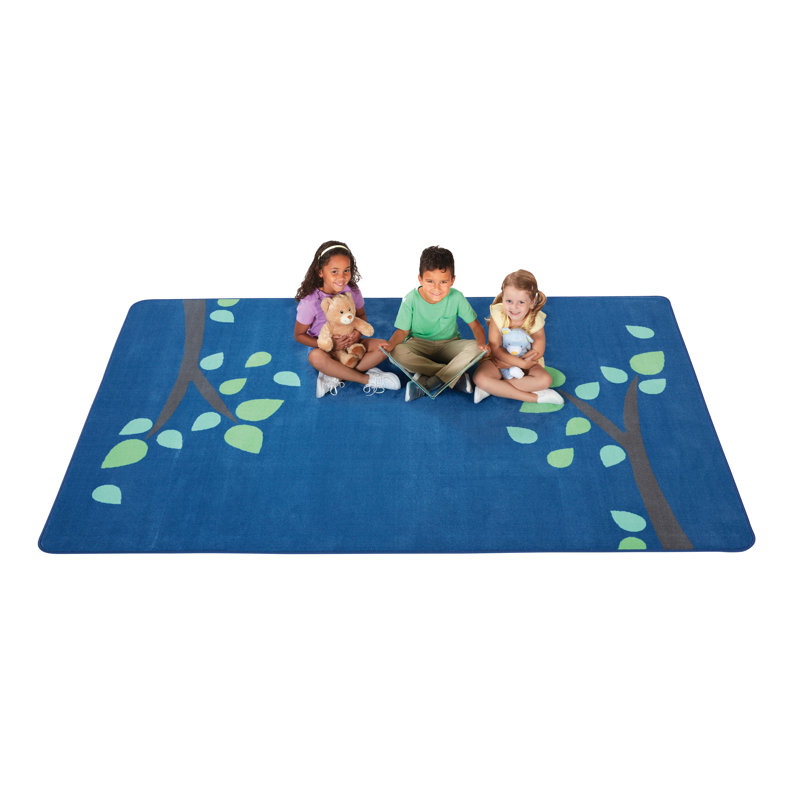 Tapis bleu touffeté Branching Out Premium Collection, Rectangle 4pi x 6 pi