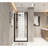 28"x72" Tempered Glass Pivot Shower Door In Matte Black Aluminum Frame, Stainless Steel Handle, Smooth - Operating Swing Design, Water Separation For Bathroom Maintenance 28x72 Inch With Function,