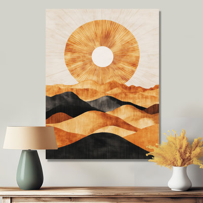 Retro Desert Wall Art, Sunset Line Canvas, Centano