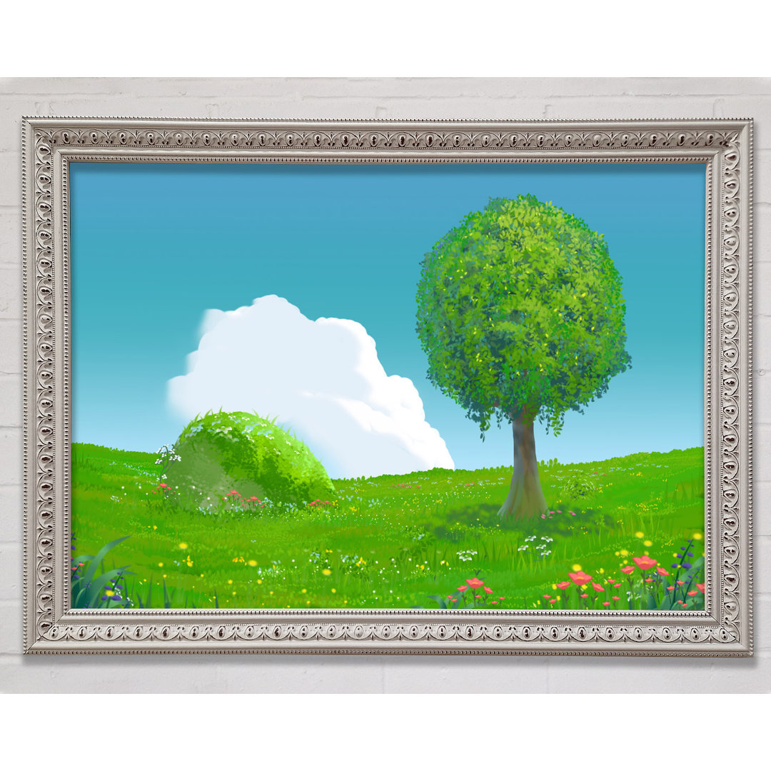 Der runde Baum Sommerhimmel - Einzelner Bilderrahmen Kunstdrucke