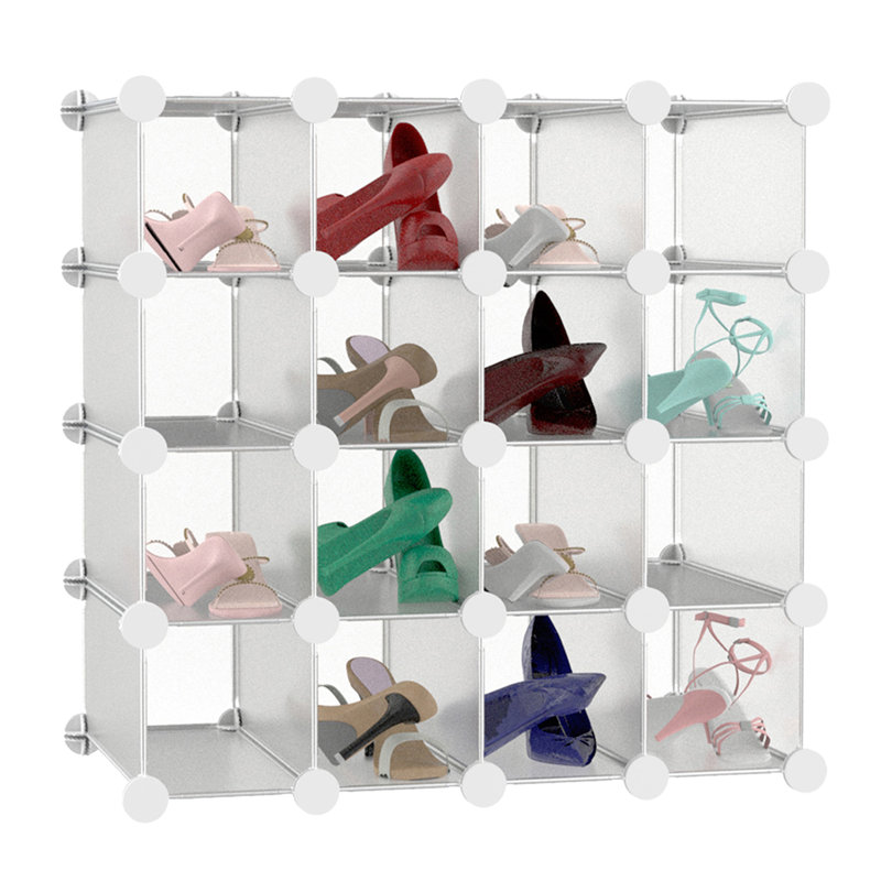 Cube Organizer- 16 Cube Shelves with Interlocking, Customizable, Stackable Modular Cubby Shelving for Organization and Storage by Lavish Home
