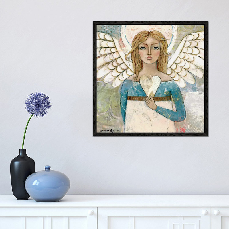 You Are Worthy by Teresa Kogut - Painting on Canvas, 45.72 cm H x 45.72 cm W, Black Framed