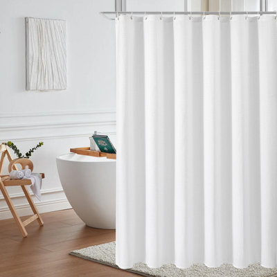 Utopia Alley Waffle Weave Shower Curtain for Bathroom, 120 GSM Weighted Polyester Bath Curtain  (71" W × 79" H)