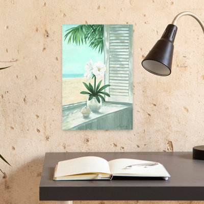 White Flowers Beach View by Renate Holzner - Wrapped Canvas Print