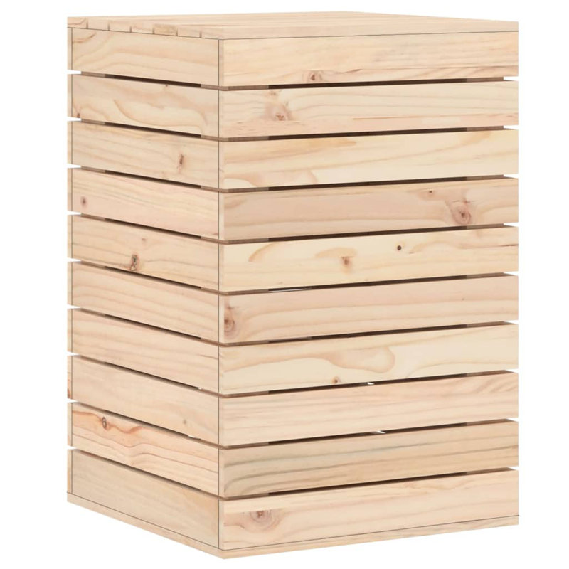 Wood Laundry Basket, Natural, 26" H x 17.3" W x 17.3" D