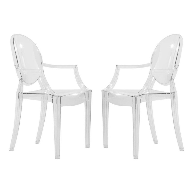  Chaise d'appoint en acrylique transparent - ensemble de 2