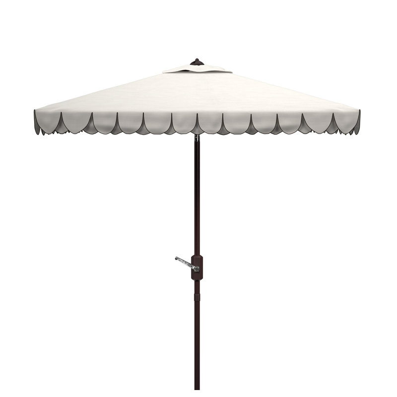 Parasol de marché festonné 90 po Taplow Faye, Blanc/Noir