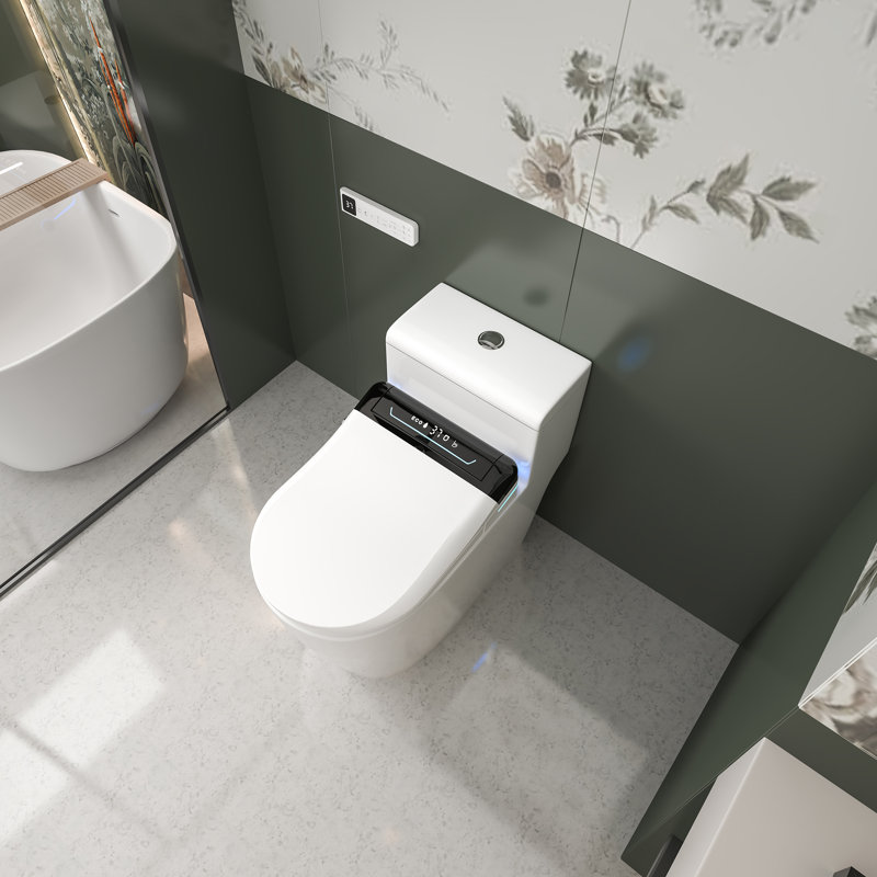 Automatic Electric Smart Bidet Seat with Remote Control, LED Display, Auto Flush, Open and Close