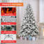Arbre de Noël artificiel à charnière enneigé 7 pi, 1514 pointes réalistes en PE + PVC, arbre de Noël enneigé avec base en métal-1363835051-1363835044