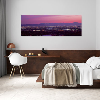 Paysage urbain au coucher du soleil, Phoenix, Maricopa County, Arizona, États-Unis, art contemporain abstrait, art mural de la ville