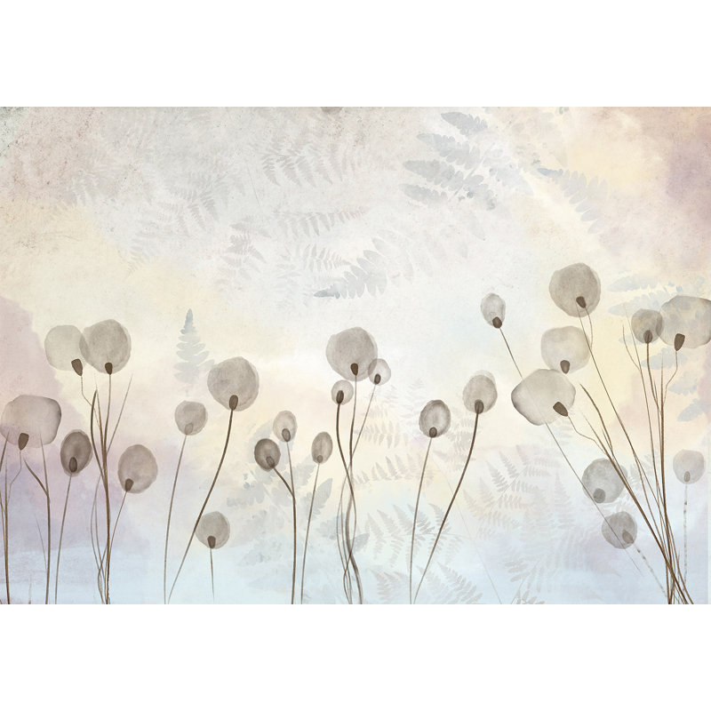 Adhésif mural floral pelez et collez - Misty lundi matin, L 57 po x L 41 po