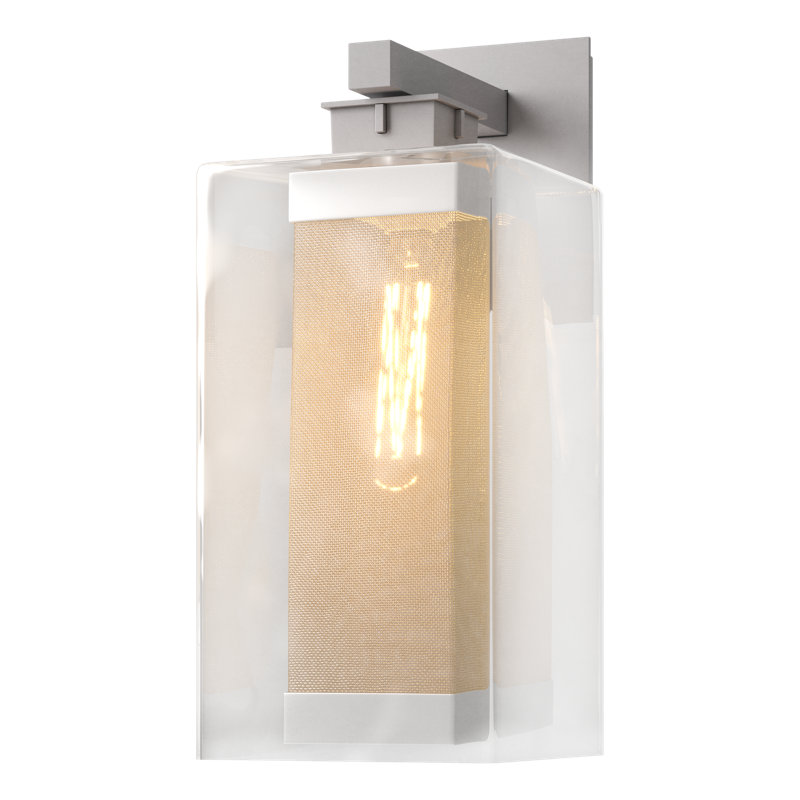 Polaris Outdoor Armed Sconce, 16.4" H x 6.4" W x 9.1" D, Coastal Burnished Steel, Coastal Silver