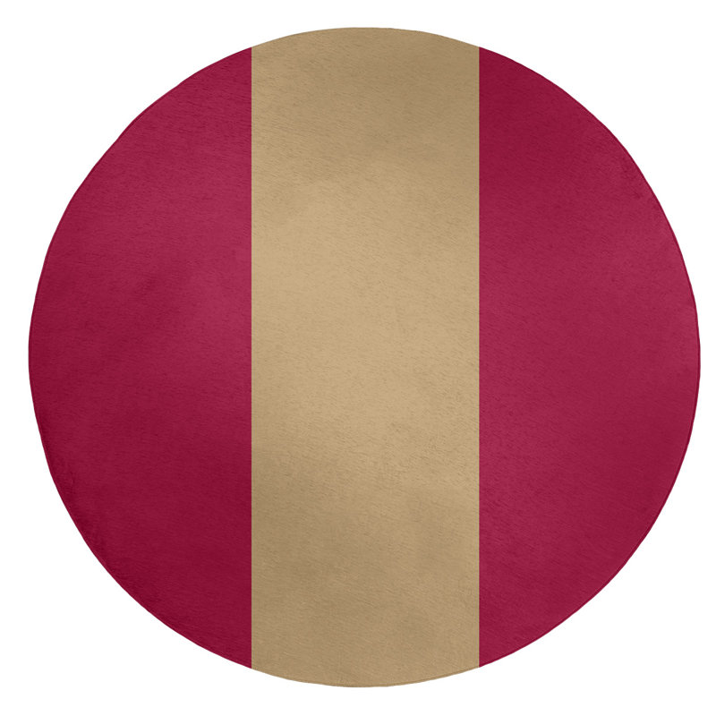 Tapis de zone rouge/doré, Rond 5 pi