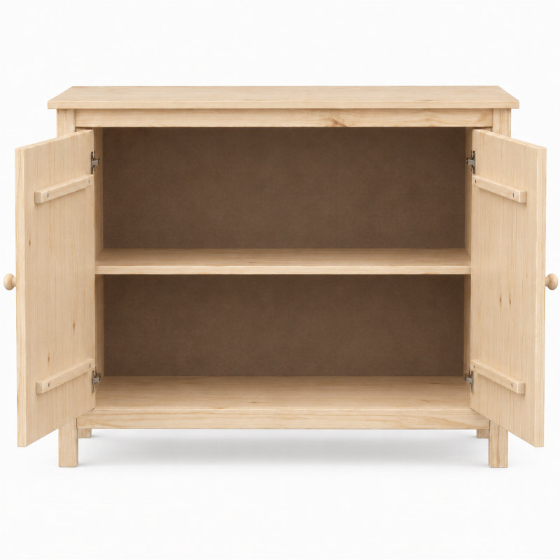 Antwane 43.89" Wide Wood Sideboard & Buffet – Enhance Your Home with Charm and Versatile Storage, Natural/Natural