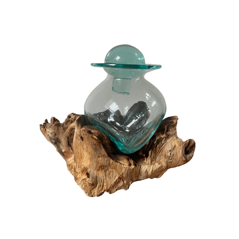 Recycled Glass Decorative Bowl in Brown