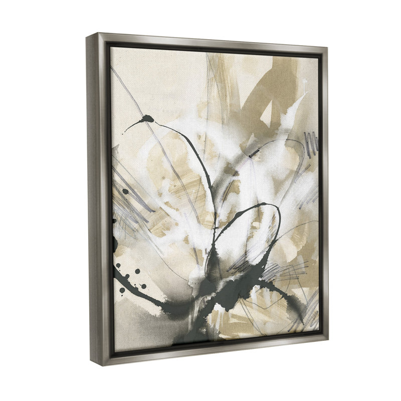 "Circular Complex Abstract" par June Erica Vess sur toile, H 21 po x l 17 po, Cadre flottant gris lustré