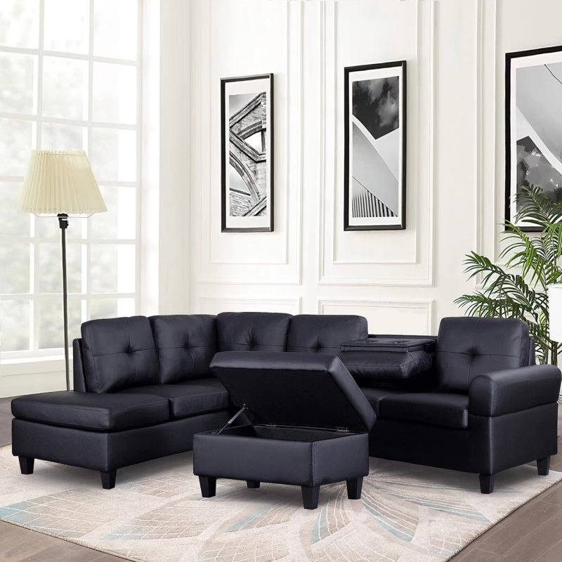 Canapé modulaire en cuir 3 pièces Menneken