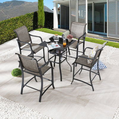 Fredkin 4 - Person Patio Dining Set with Square Table , Cushions Included