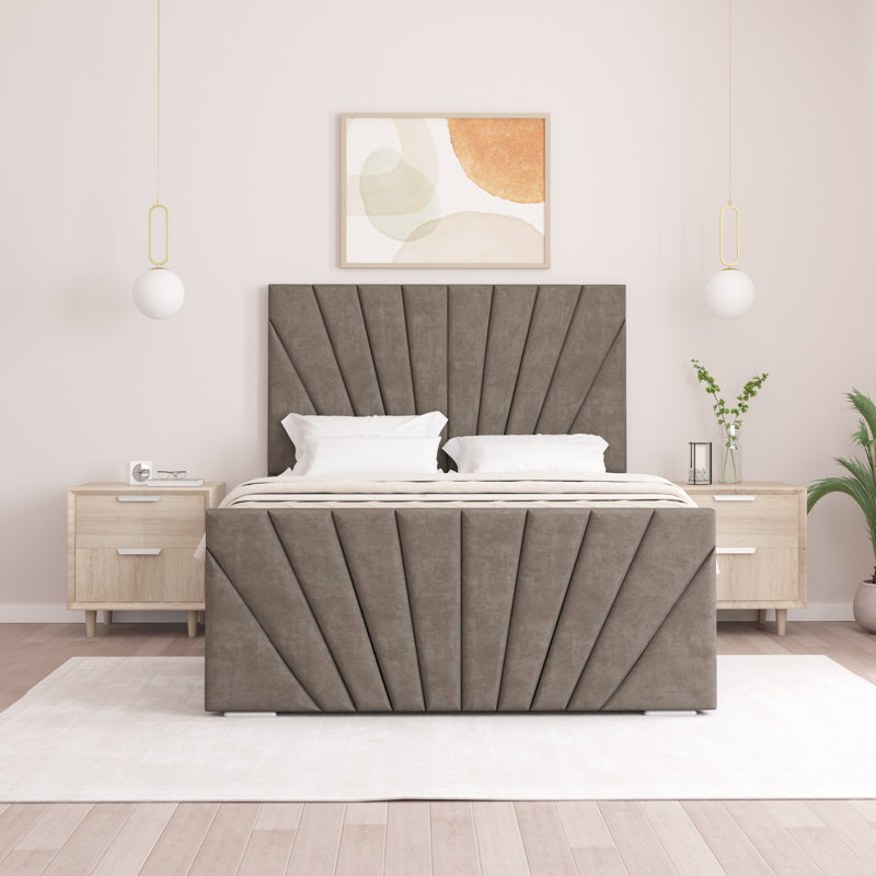 Aayanah Upholstered Bed, Single (3'), Mole