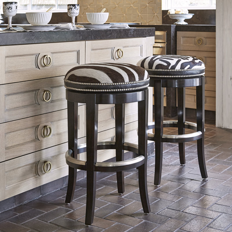Zebrano Swivel Stool, Counter Stool (27" Seat Height)