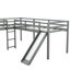 Lit mezzanine simple en L avec glissade, gris - Ajoutez du luxe à votre chambre à coucher-387475910