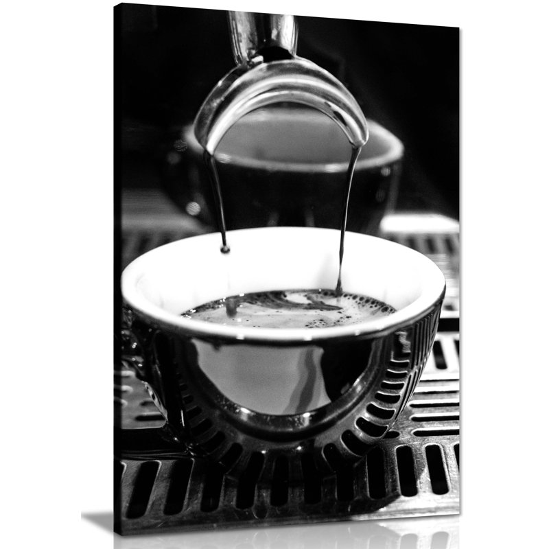 Panther Print Fine Art Prints Black & White The Art Of Making Espresso Coffee Artistic Framed Canvas Prints, Pictures For Home Walls, Bedroom, Living Room & Bathroom Decor - Wrapped Canvas Art Prints