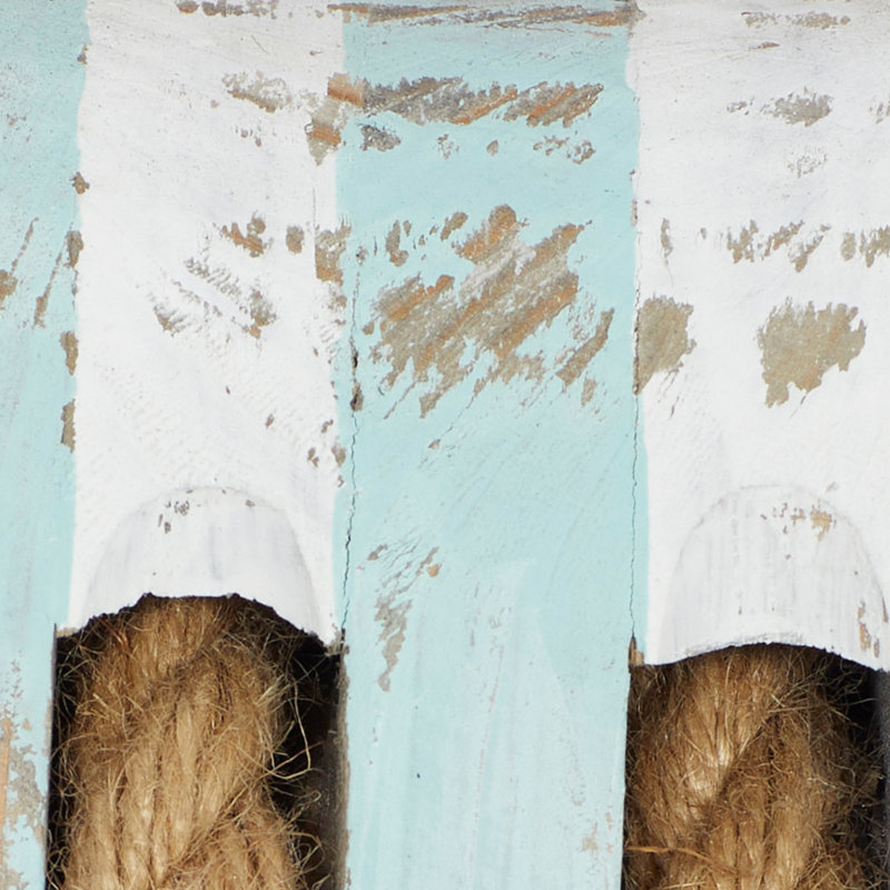 Décoration murale bleue en bois