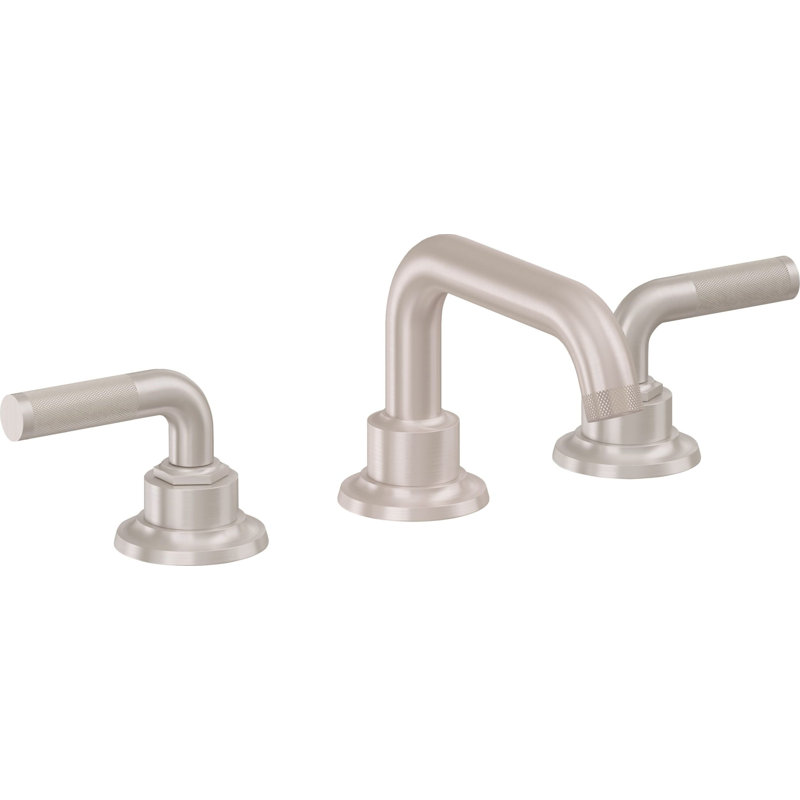 Descanso 8" Widespread Lavatory Faucet with Knurled Handle, Satin Nickel